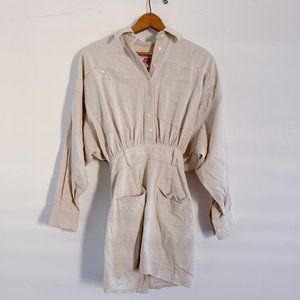 Betsy's Things Unique Cream Corduroy Mini Dress